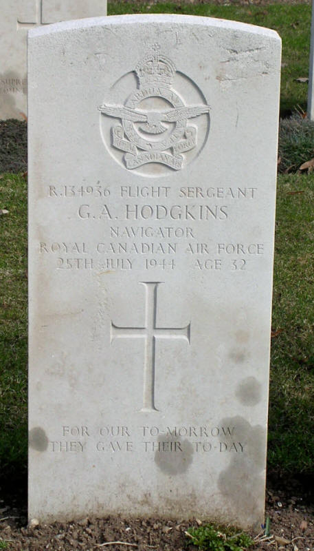 F/Sgt George Arthur Hodgkins<br/><br /><br />died July 25th, 1944